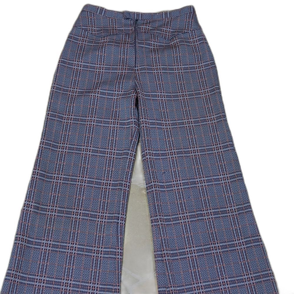 Vintage Handmade 70s Plaid Bell Bottom Flare Pants Medium